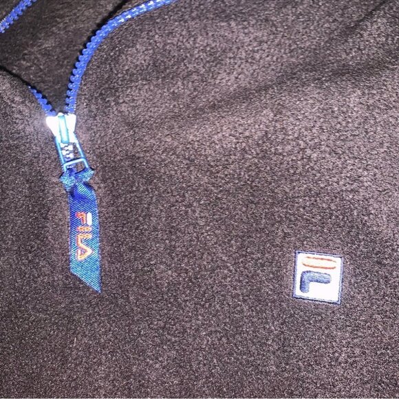 Fila Vintage 1/4 Zip Sweater Men’s Size Extra Large Black Blue Fleece Sweatshirt - Picture 8 of 10